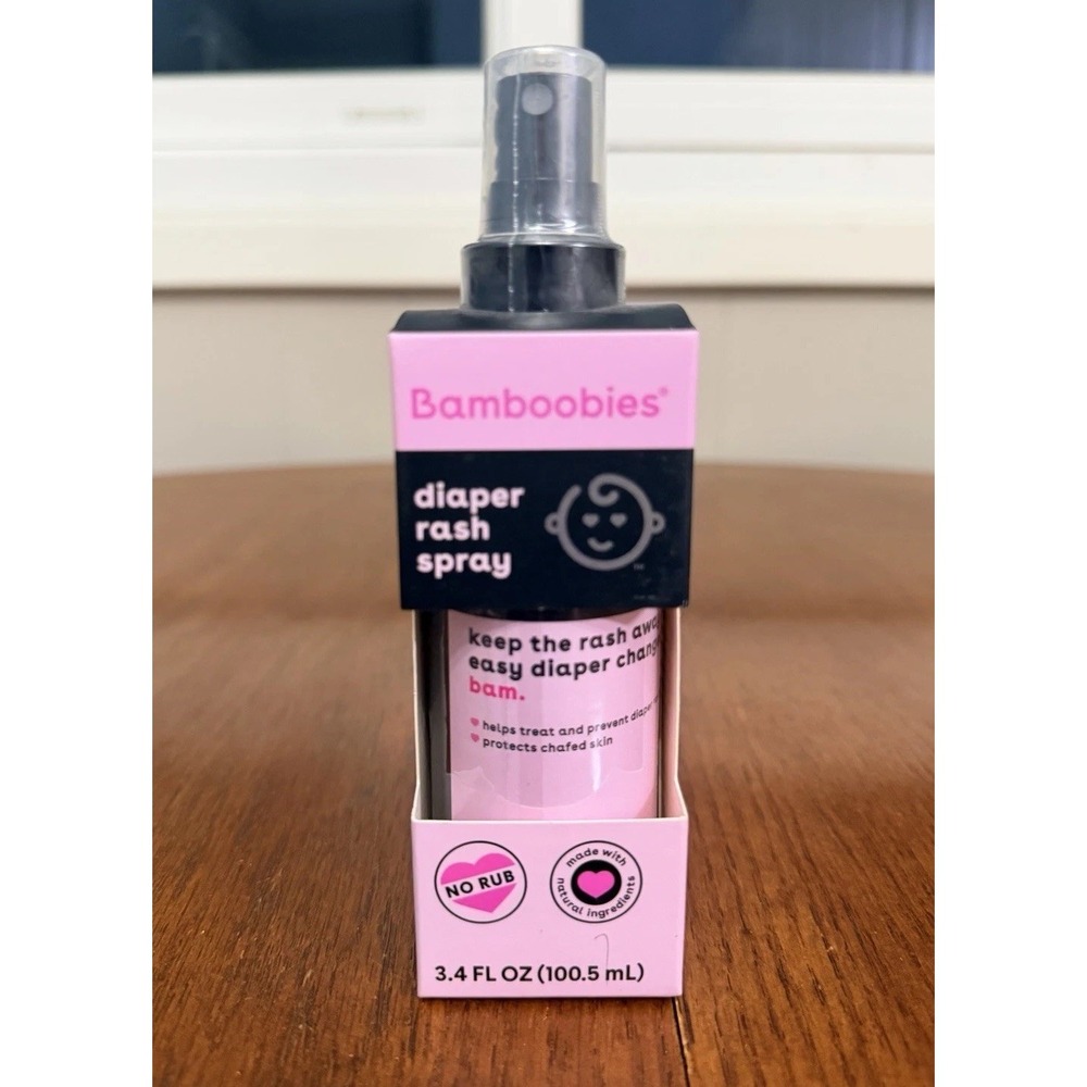 Bamboobies Diaper Rash Spray No Rub 3.4 fl oz, Made with Natural Ingredients NEW